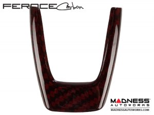 FIAT 500 Steering Wheel Trim - 3 pieces kit - Carbon Fiber - Red Candy